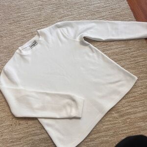 White Thermal Knit Waffle Shirt